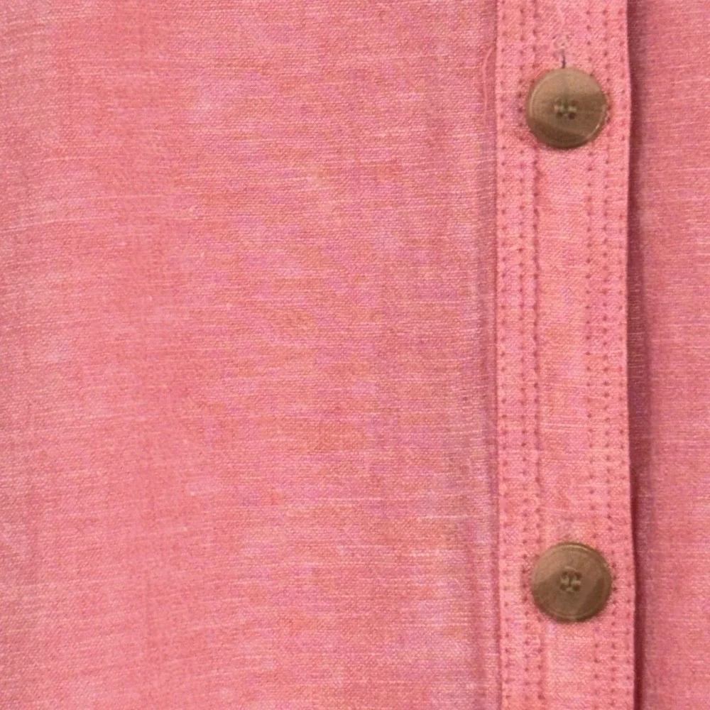 CATHERINES Linen Button Down Shirt Pink Long Sleeve Womens Pink‎ Cotton 3/4 3X